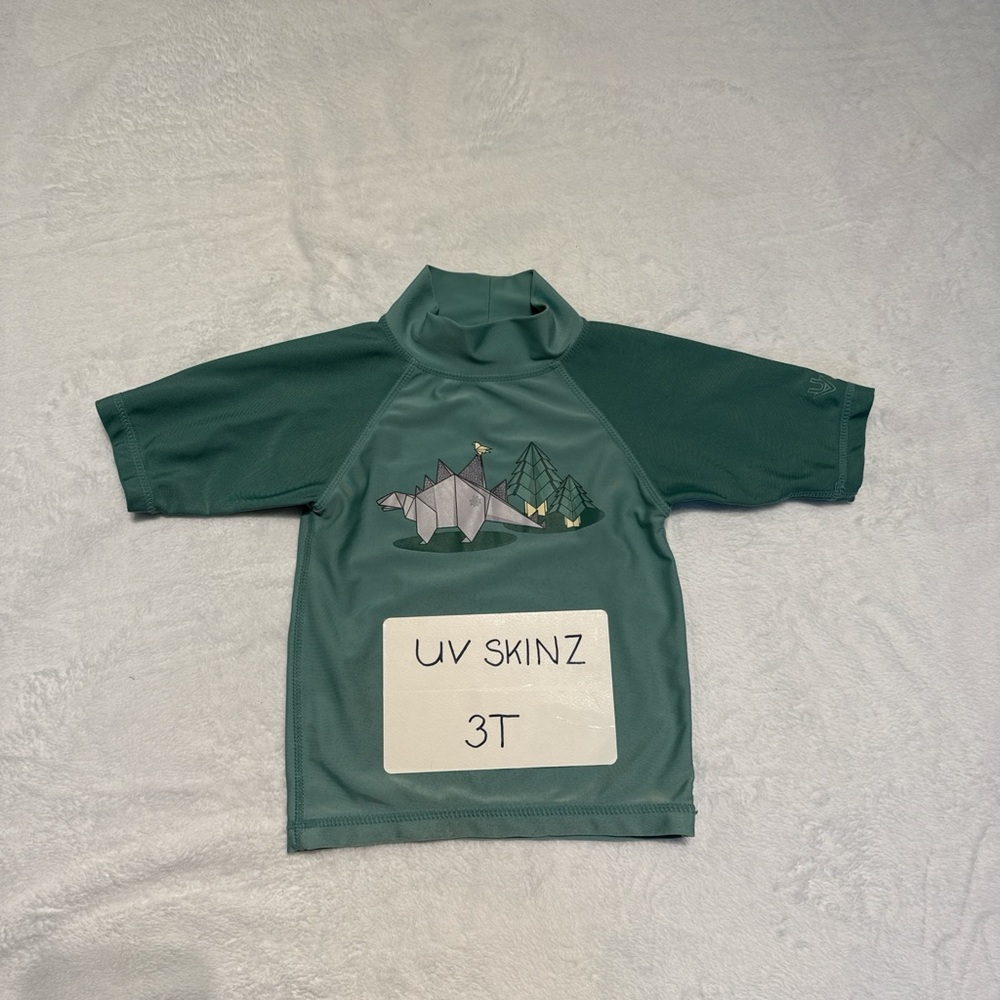 UV SKINZ Kids 3T Rash Guard Swim Shirt - Green UPF50+